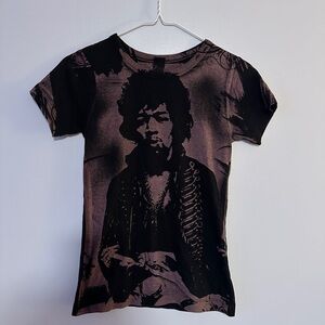 vintage y2k jimi hendrix acid wash baby tshirt size small